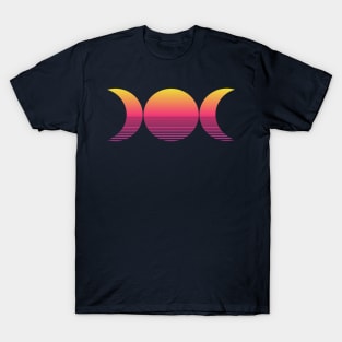 Vaporwave Triple Moon - Dusk T-Shirt